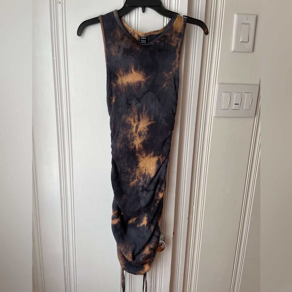 Shein Black tie dye tight dress